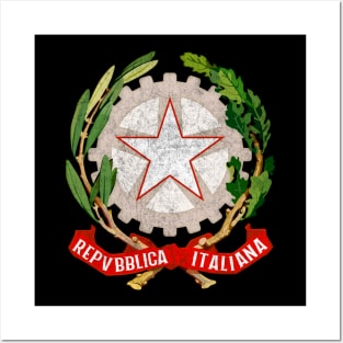 Republic of Italy // Faded Style Coat of Arms Emblem Design Posters and Art